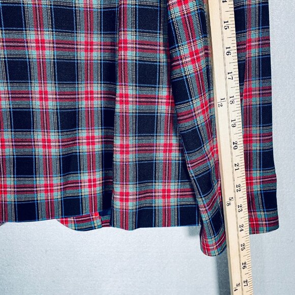 J Crew Blazer Womens 10 Red Black Wool Tweed Holiday Preppy Plaid Academia - Picture 10 of 10
